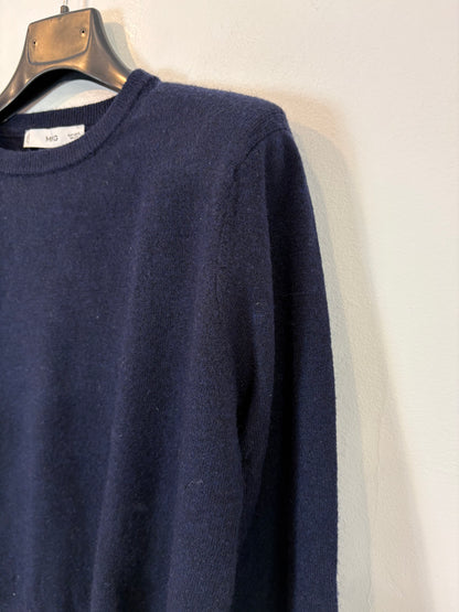 MANGO. Navy blue sweater with shoulder pads. TS
