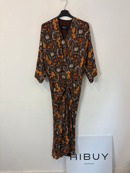 BAREY. Vestido largo estampado flores