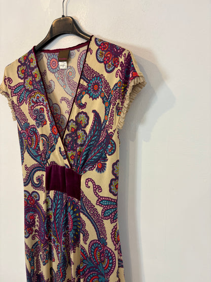 MONOPLAZA. Vestido largo estampado seda