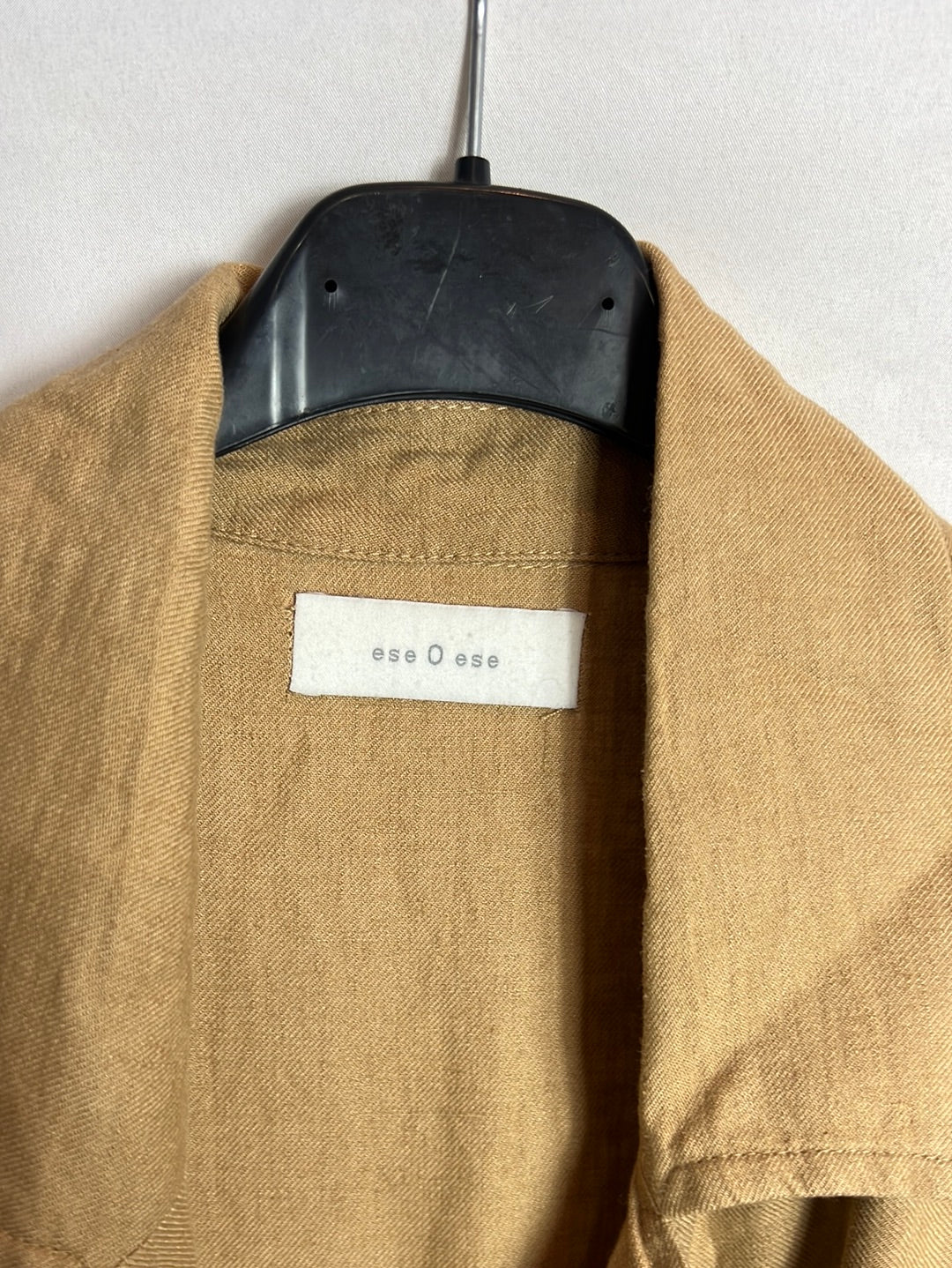 THAT OR THAT. Flowing camel linen jacket. TS
