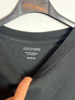 GRLFRND. Camiseta negra cropped hombreras . T M