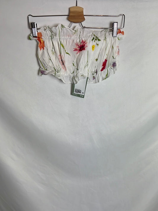 H&M. Bandeau blanco flores . T XS/S