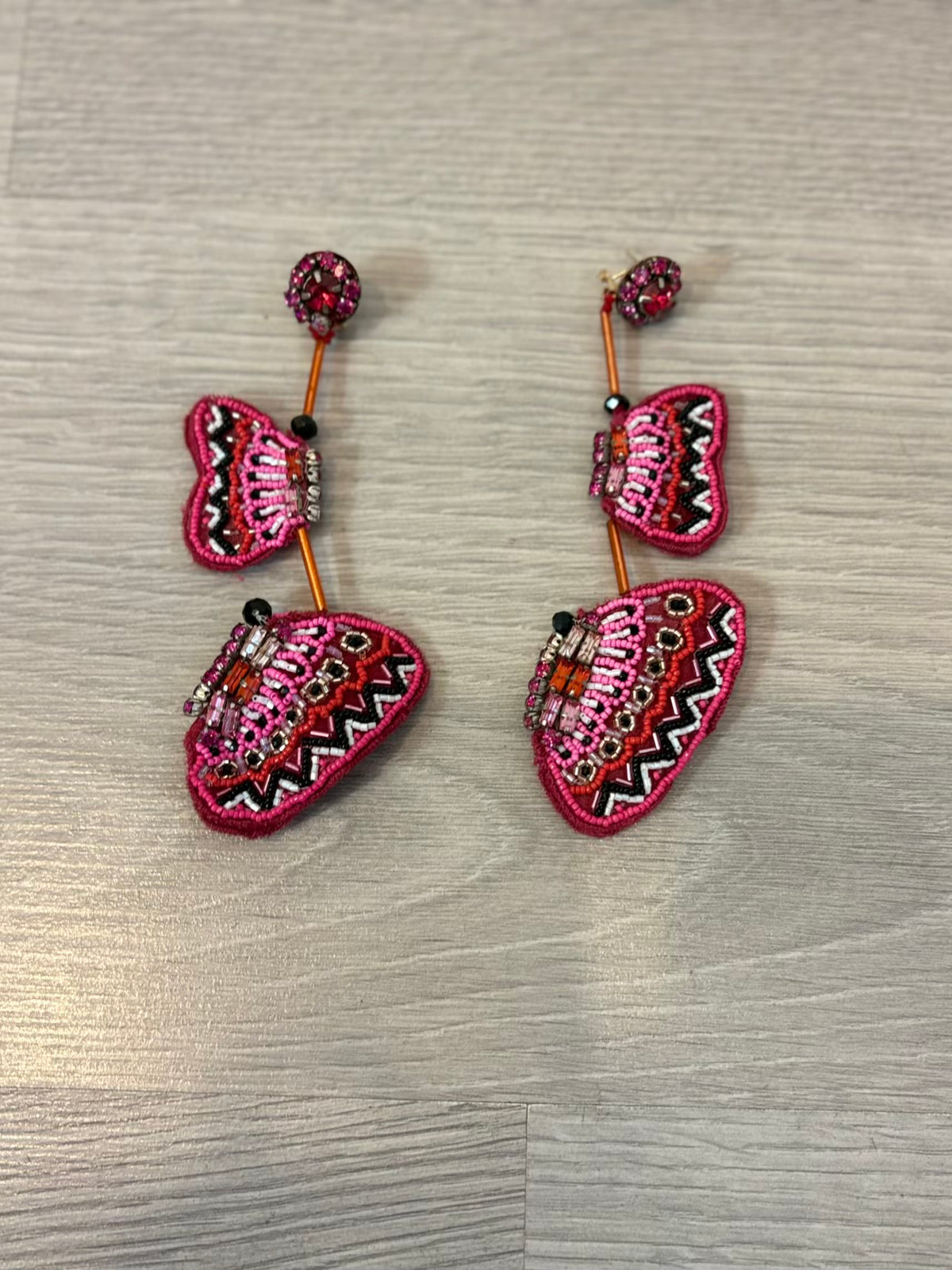 Pendientes maxi mariposa abalorios
