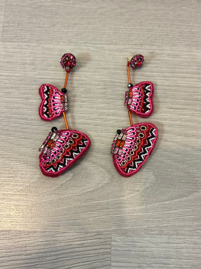 Pendientes maxi mariposa abalorios