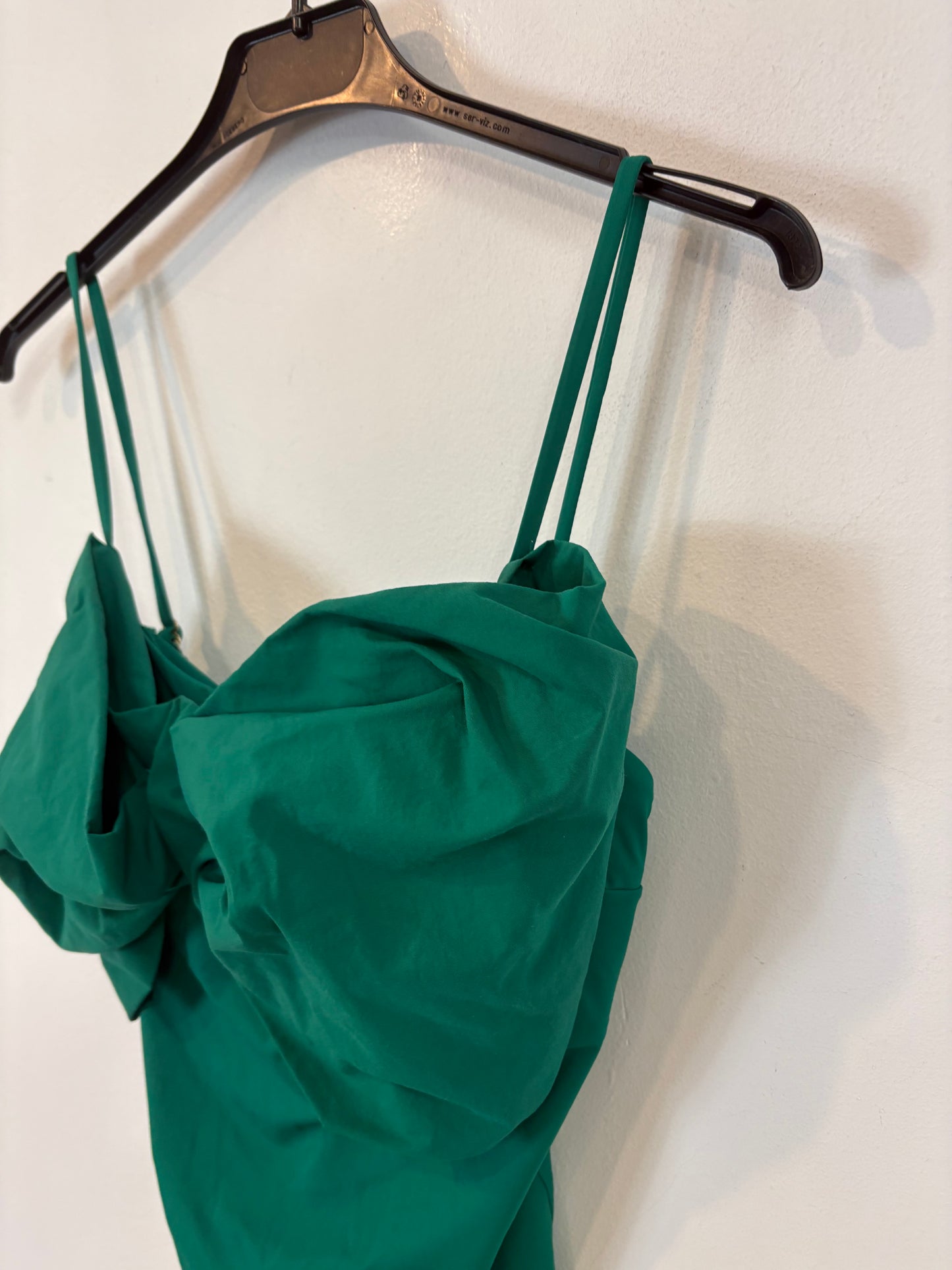 OTHERS. Green swimsuit with voluminous neckline. TS
