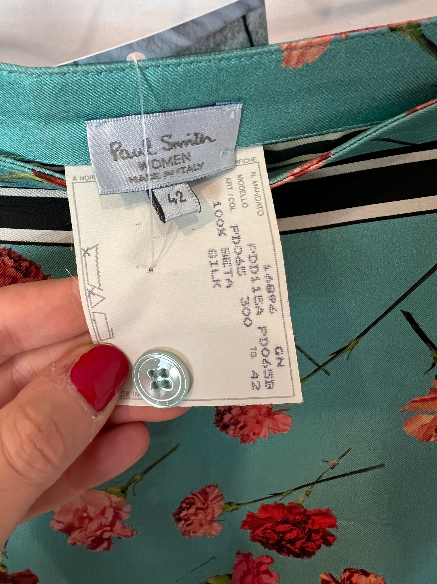 PAUL SMITH. Floral silk skirt S.42(36)