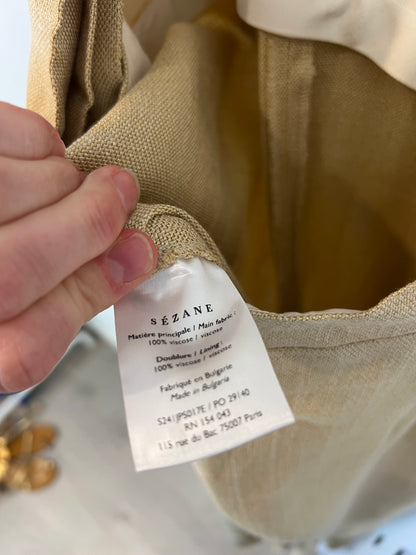 SEZANE EDITIONS. Long fluid beige jumpsuit T.36