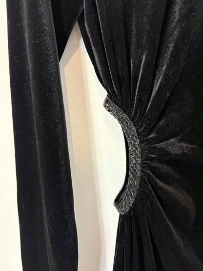 ZARA. Vestido corto terciopelo abertura