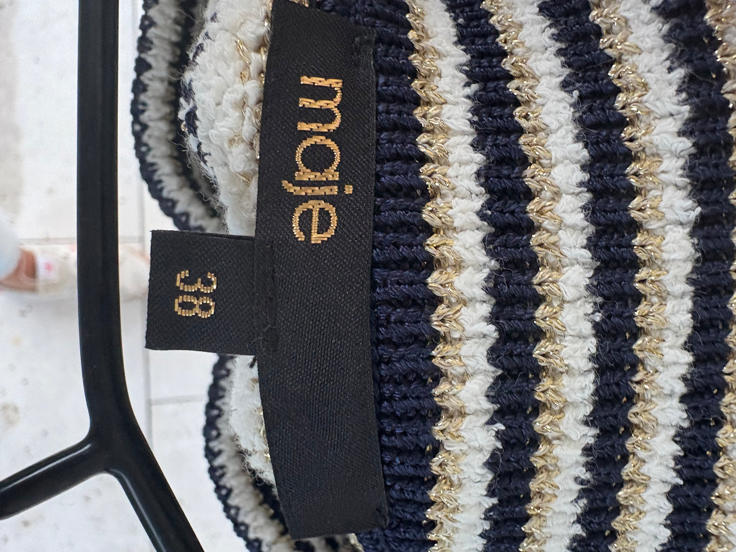 MAJE. Falda punto rayas T.38