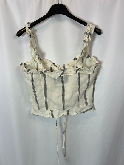 REFORMATION. Striped linen top Your(s)