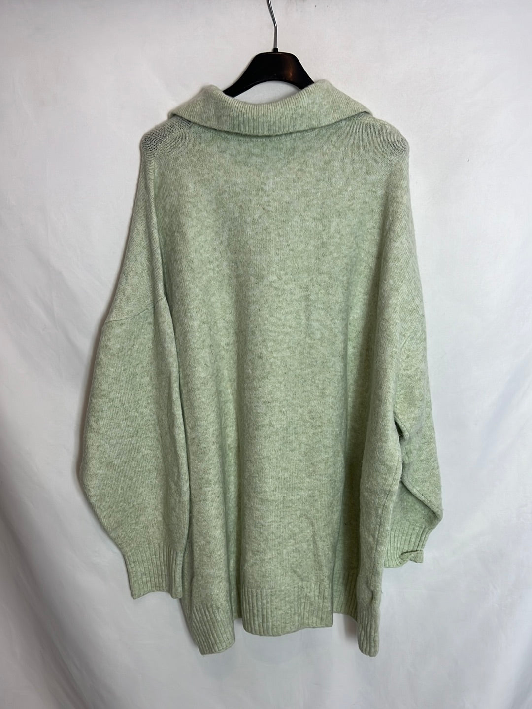 MANGO. Jersey verde polero T.l