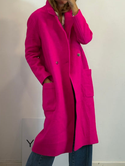 VILAGALLO. Abrigo largo lana fucsia