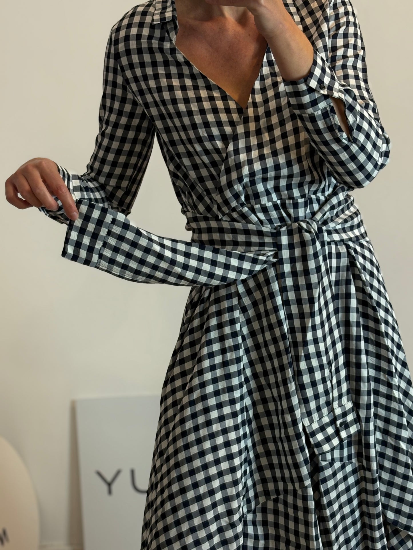 MAJE. Vestido vichy asimetrías