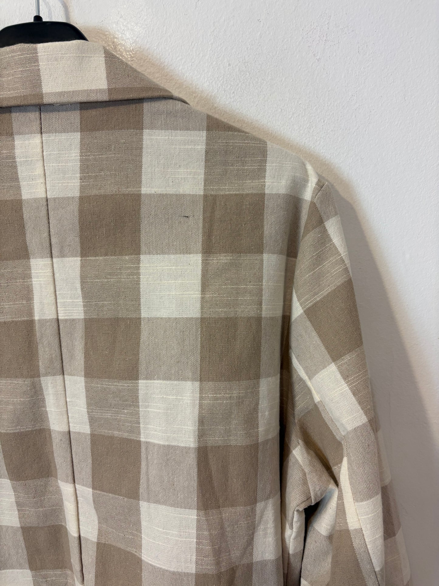 MUS & BOMON. Blazer cuadros beiges algodón