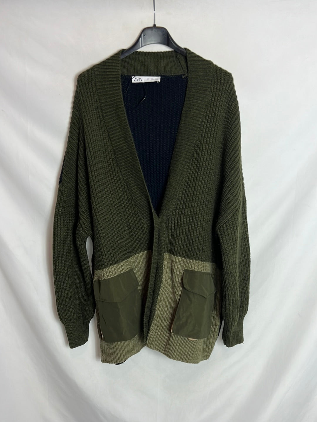 ZARA. Chaqueta punto tricolor estilo oversized . T S