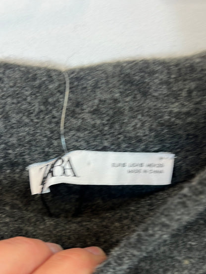 ZARA. Falda midi gris punto T.s