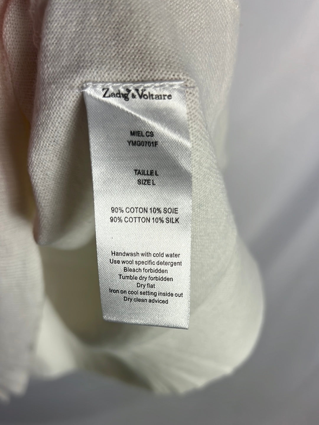 ZADIG&amp;VOLTAIRE. Ecru cotton and silk top. TM/L