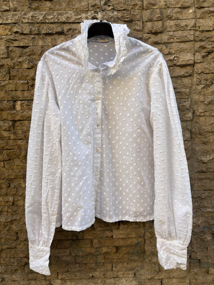 OTRAS. Blusa blanca bordados. T S