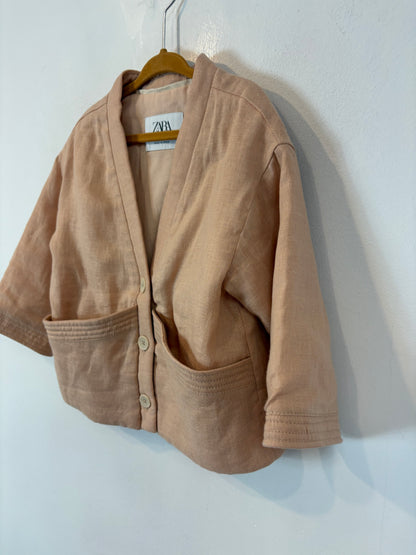 ZARA. Chaqueta mandarina textura. T 3 años