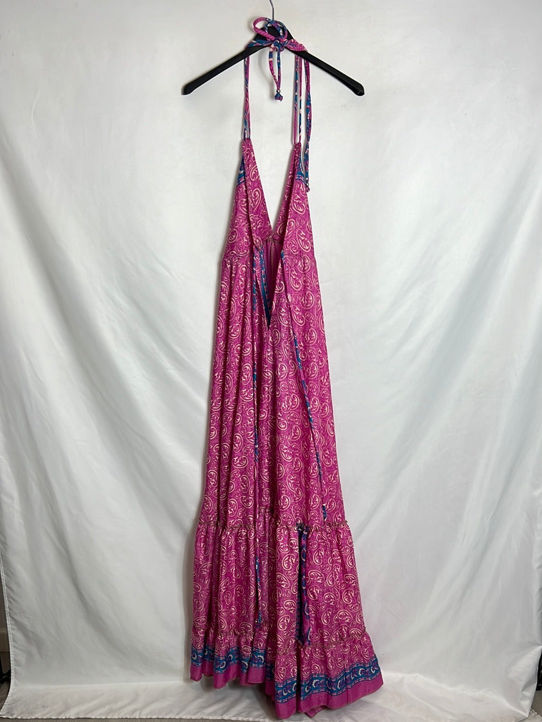 SN MODA. Vestido largo rosa seda Tu(s/m)