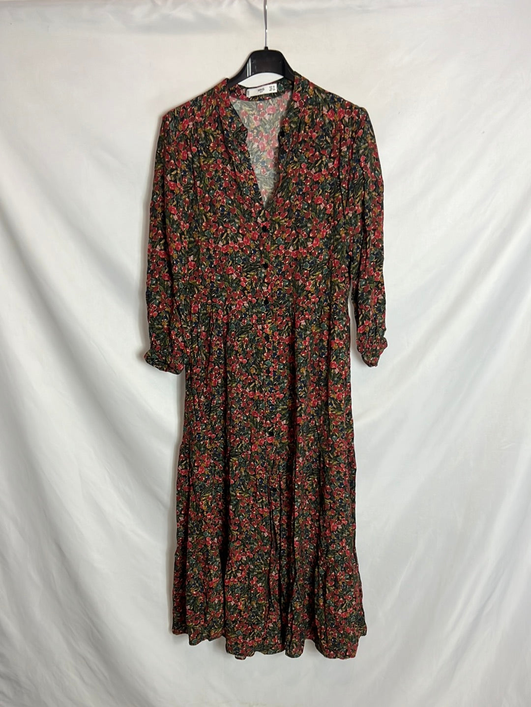 MANGO. Vestido largo camisero T.xs (S)