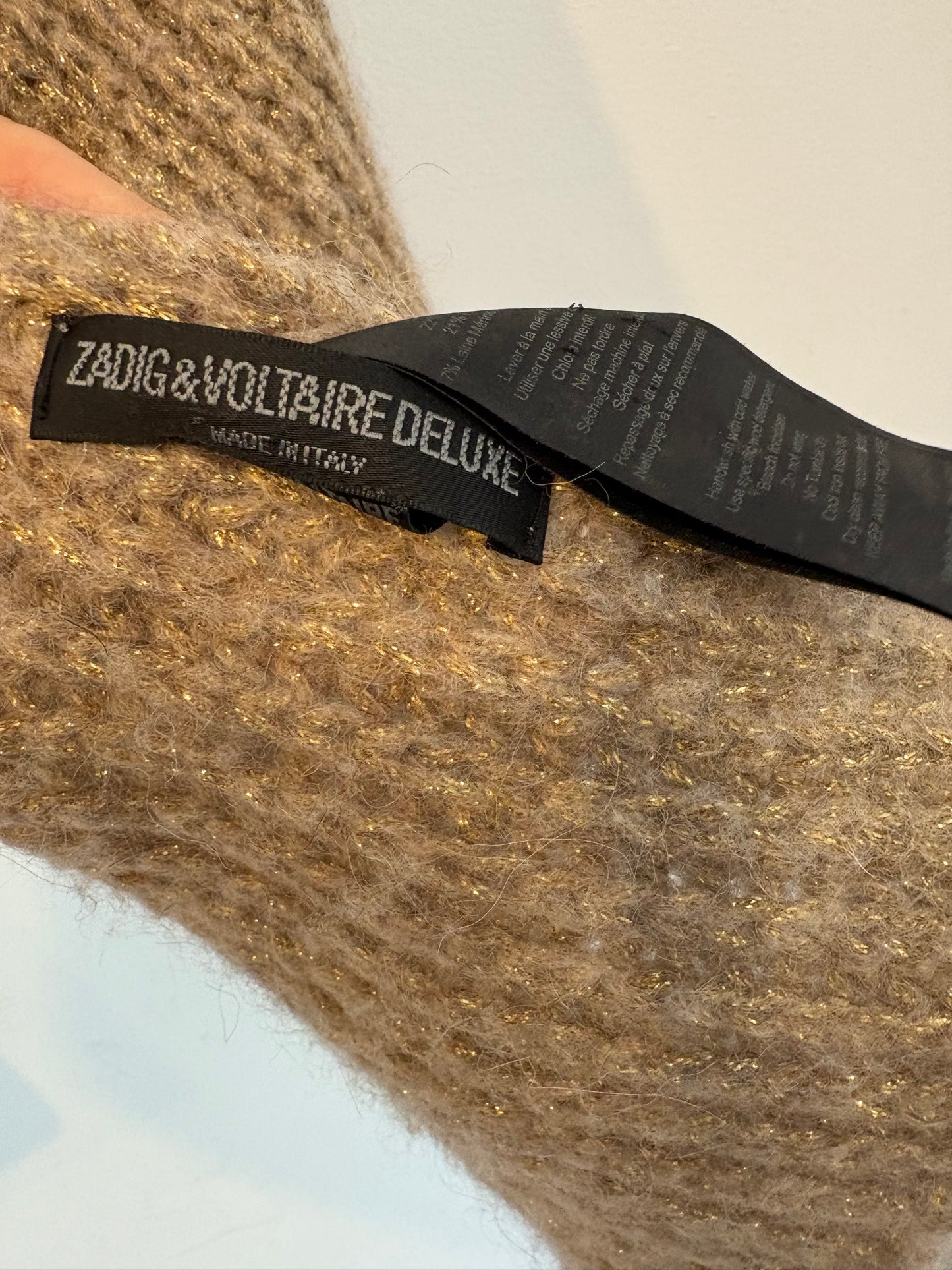 ZADIG & VOLTAIRE. Bufanda beige alpaca