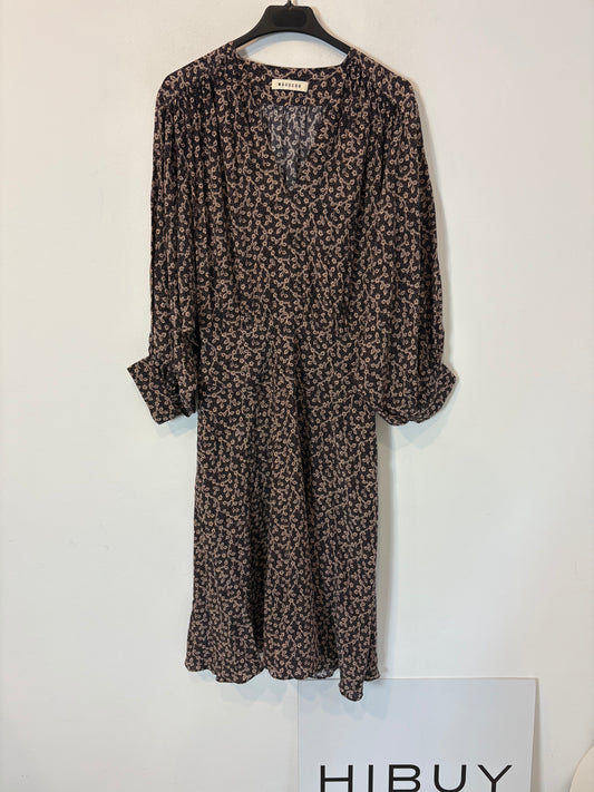 MASSCOB. Vestido midi seda estampado