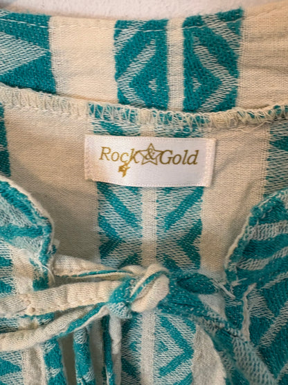 ROCK & GOLD. Vestido largo bordados en turquesa