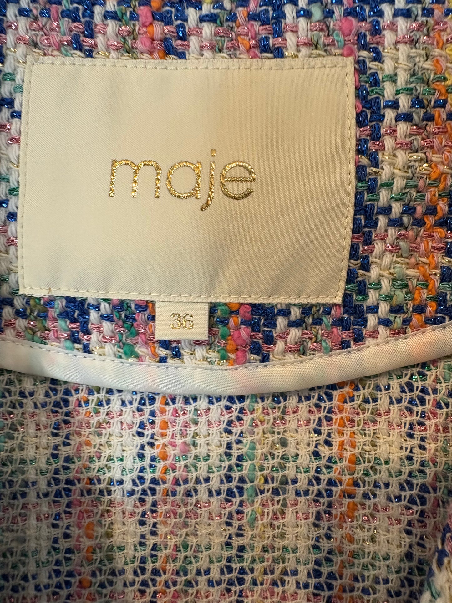 MAJE. Top tweed colores