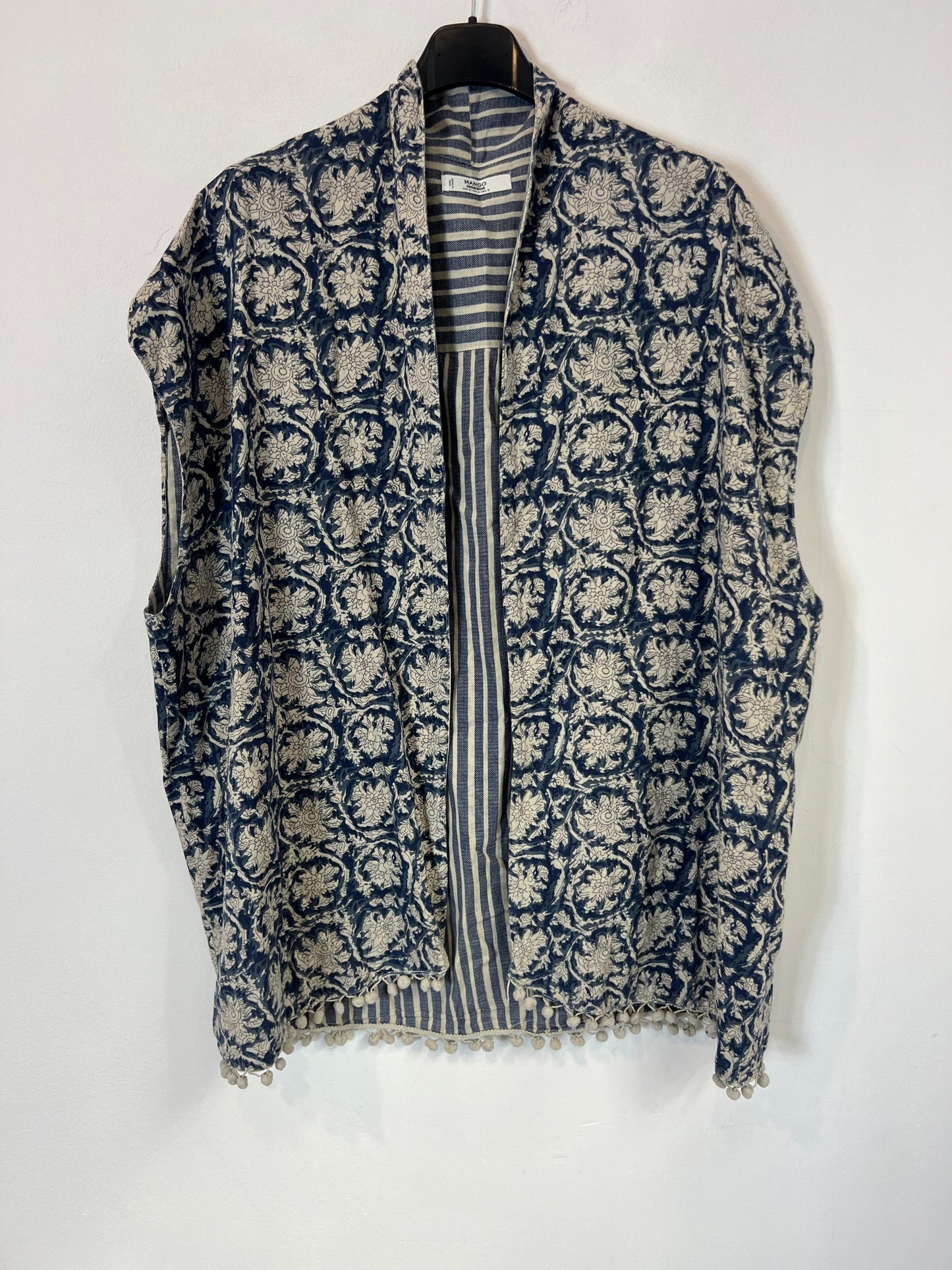 MANGO. Kimono estampado azules. T M