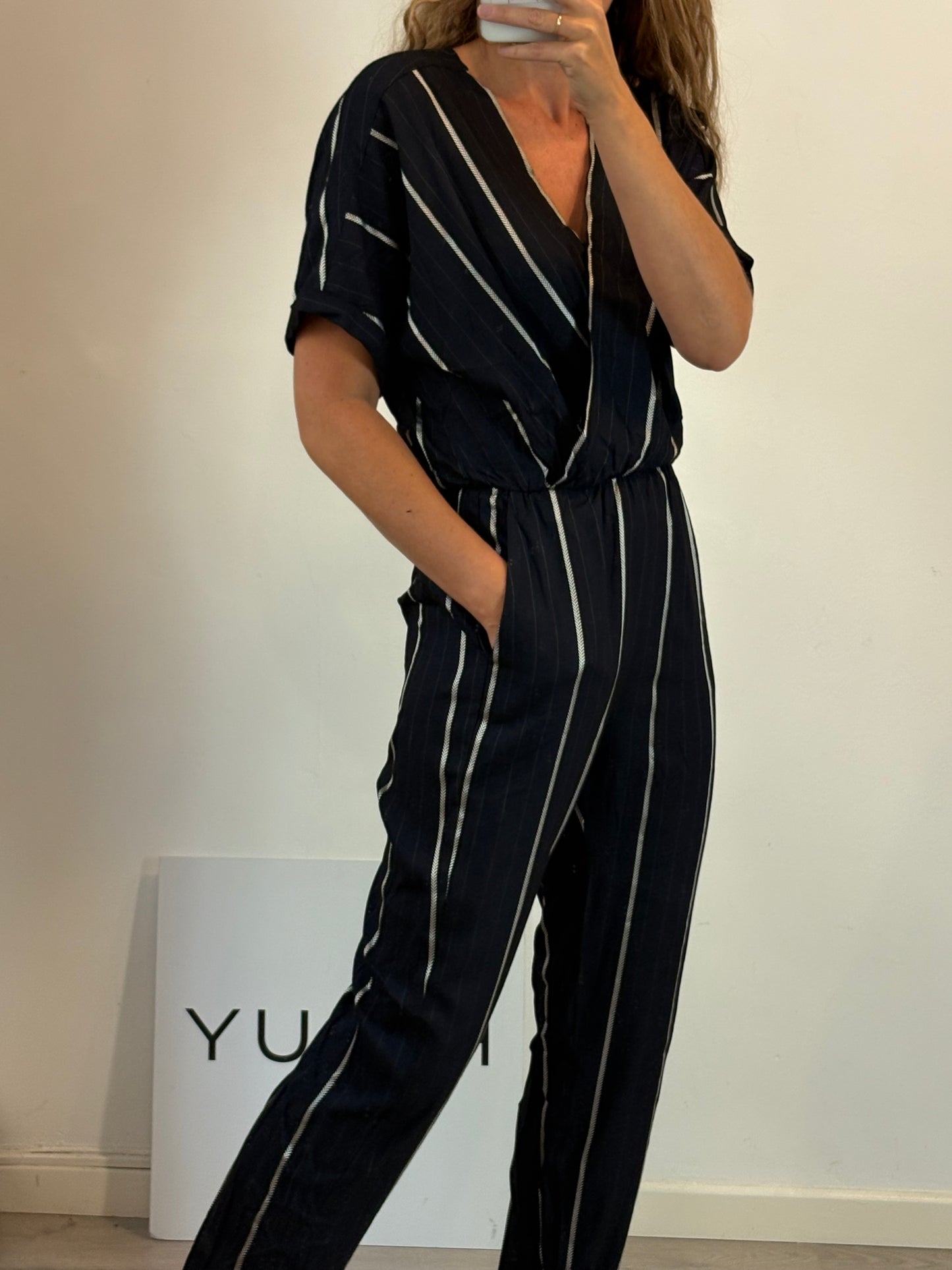 MAJE. Striped jumpsuit size 40