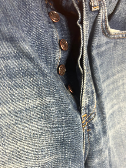 ZARA. Denim recto pata ancha. T 38