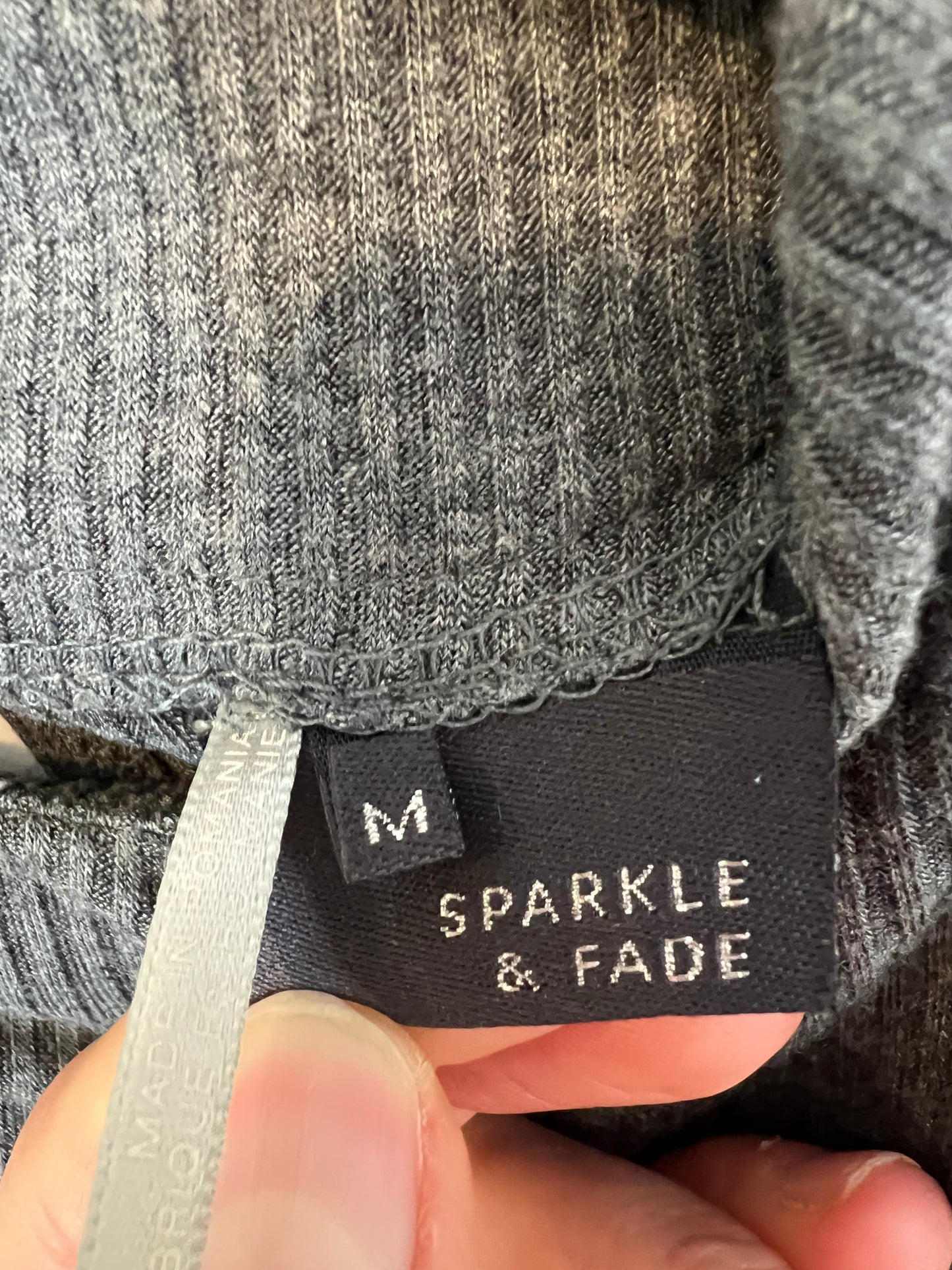 SPARKLE&FADE. Mono corto gris canalé. T M