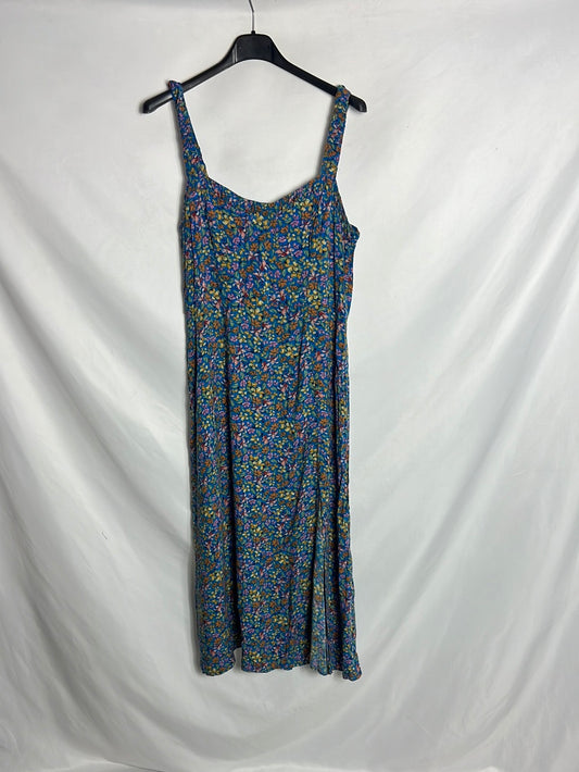 ZARA. Vestido midi apertura estampado. TM