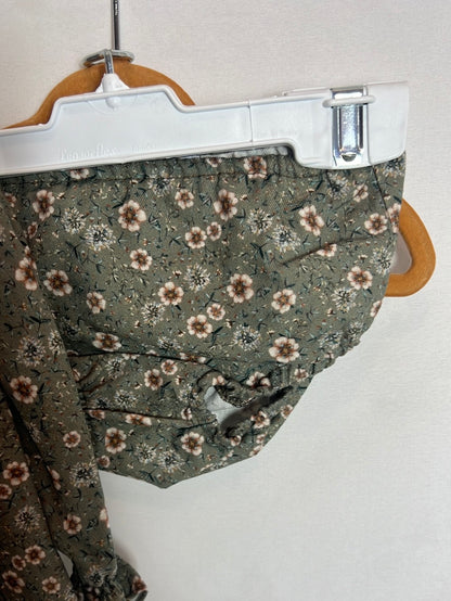 ANCAR. Vestido flores verdes bebé. T 6 meses