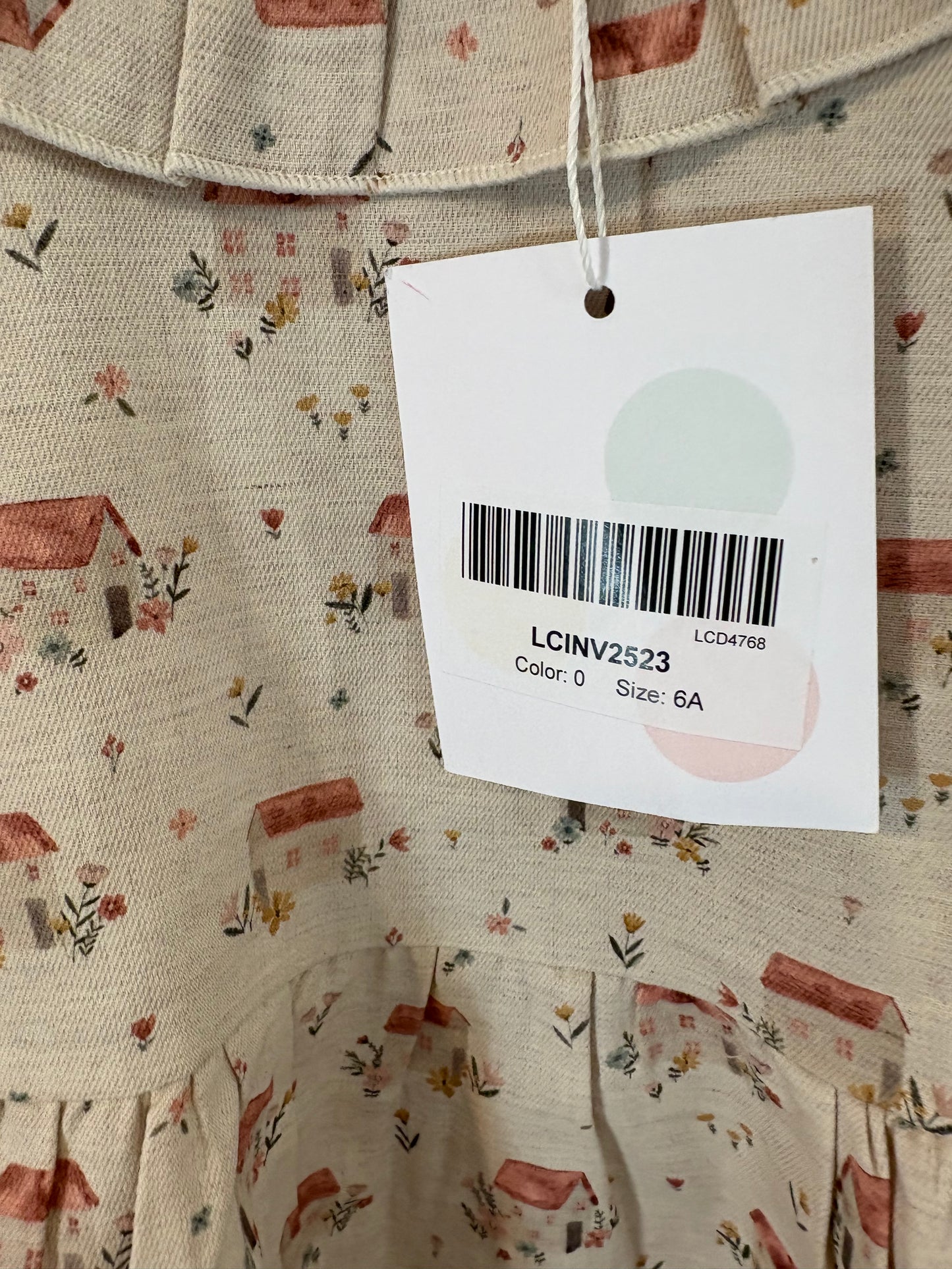 LITTLE CELEBS. Vestido niña algodón dibujos. T 6 años