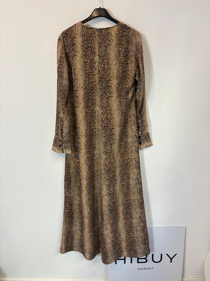 GANNI. Vestido largo snake print