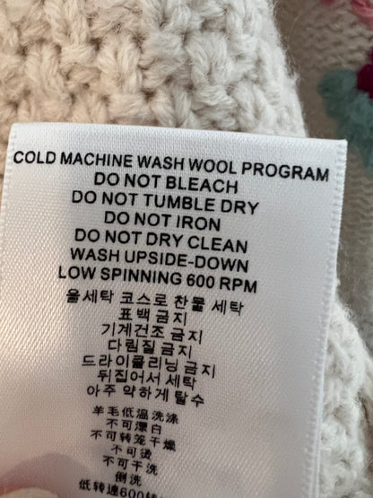 LOUISE MISHA. Jersey beige flores bordadas T.xs