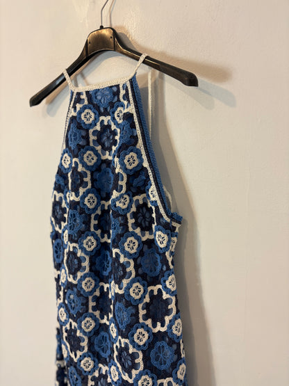 MAJE. Vestido largo crochet halter