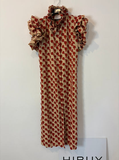 BYAN. Vestido camisero textura en rojo
