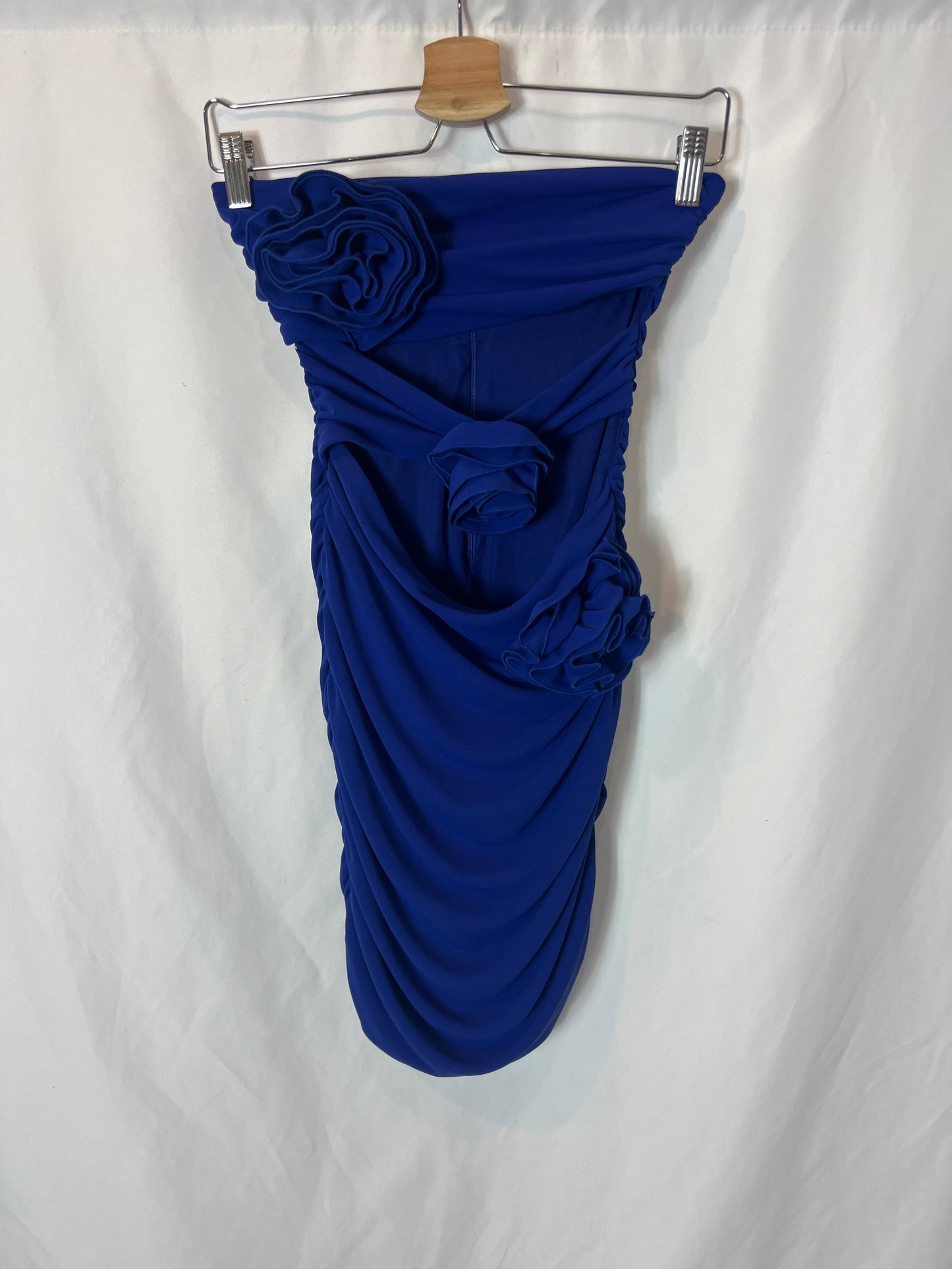 ZARA. Short blue fitted dress with slits. TS