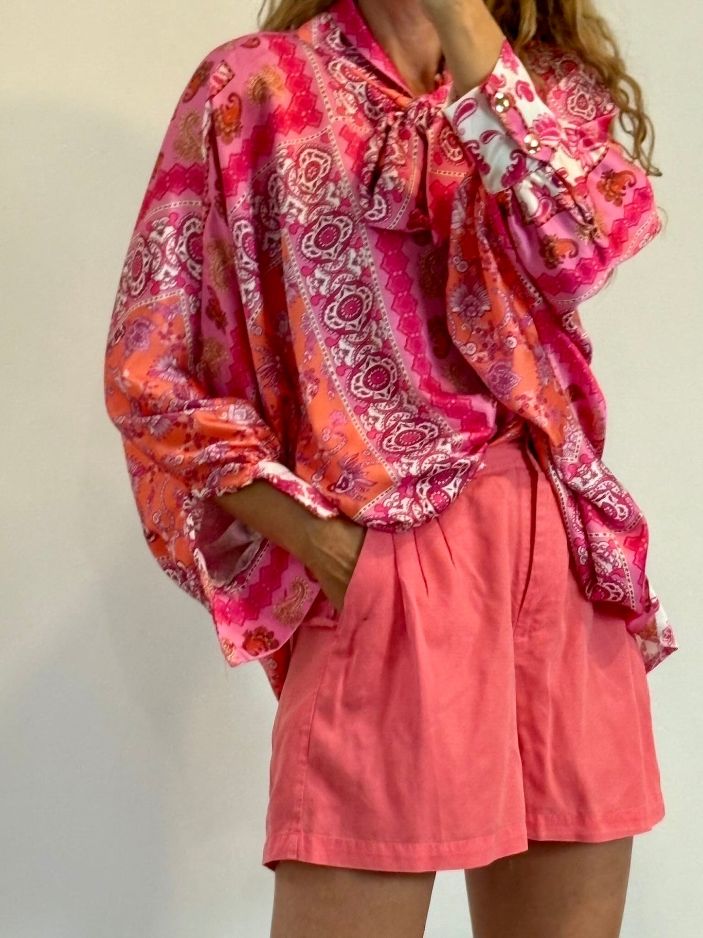 Blusa estampado fucsia fluida