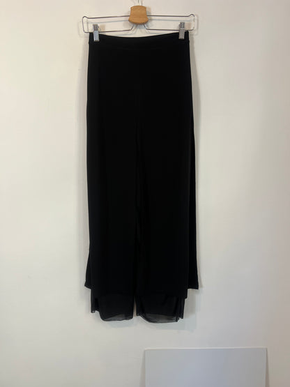 ZARA. Pantalón fluido negro aberturas  T.s