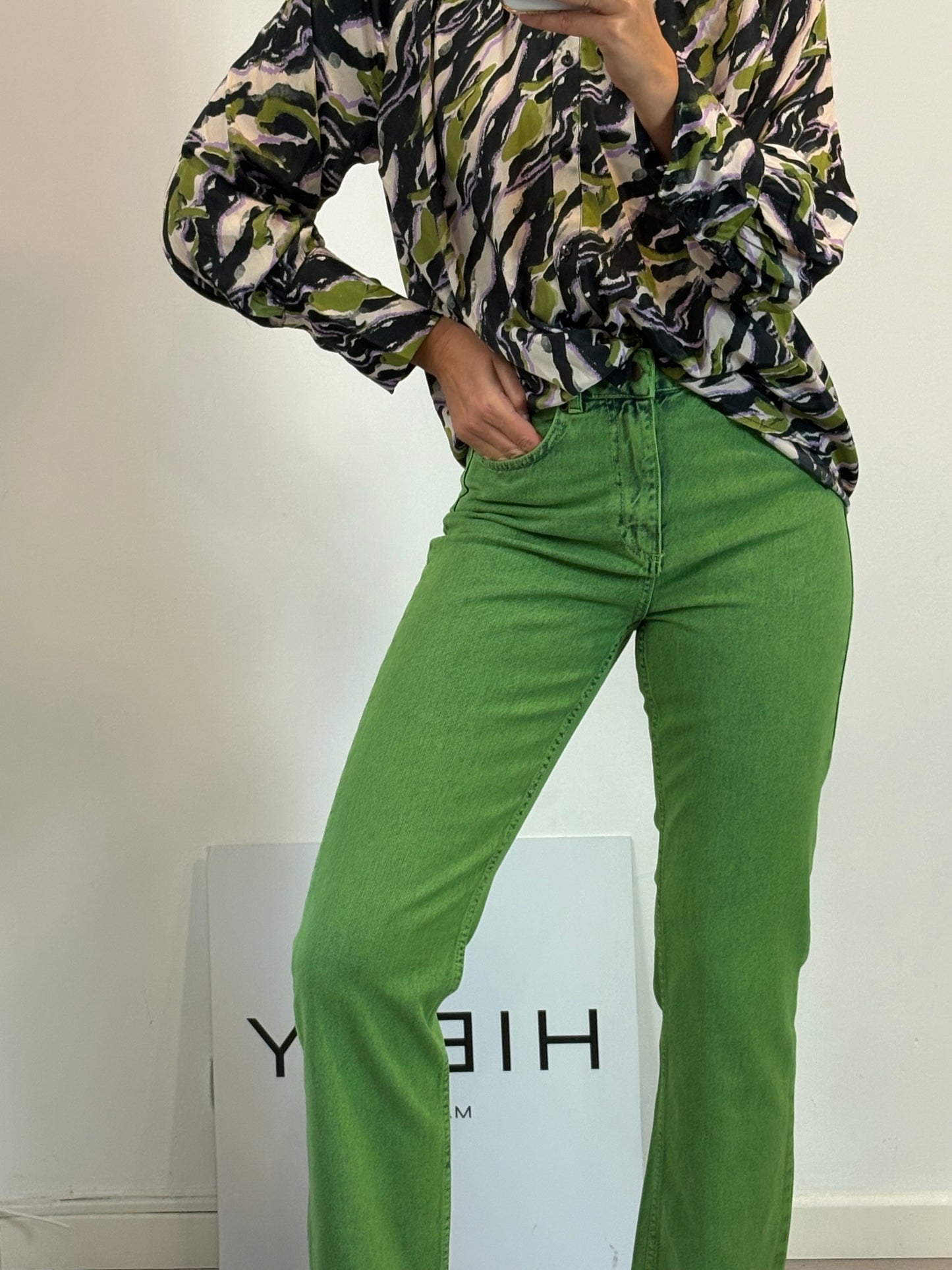 NICOLÍ. Denim recto verde