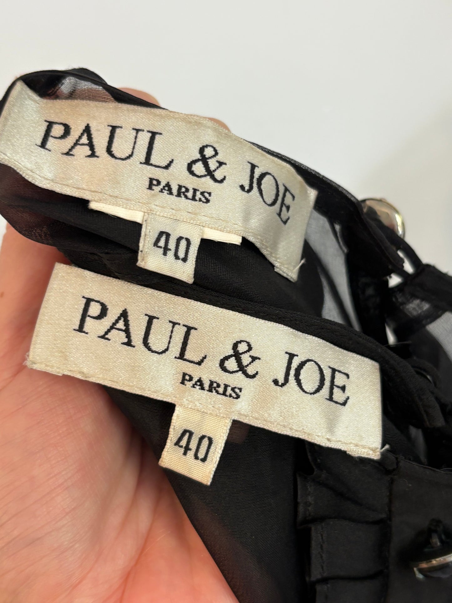 PAUL & JOE. Vestido corto negro textura