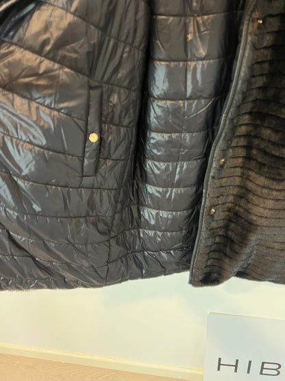 CORTEFIEL. Abrigo negro reversible T.m