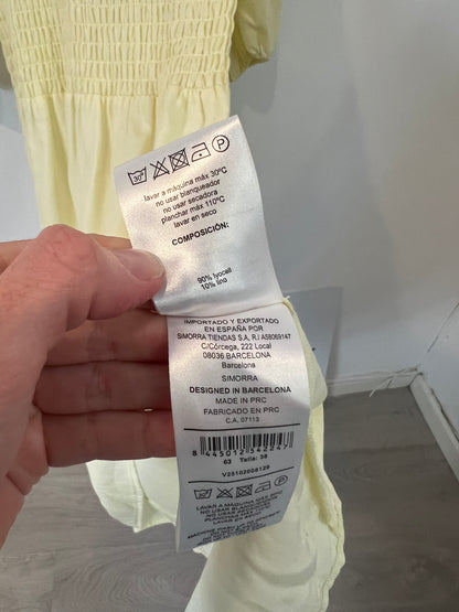 SIMORRA. Vestido amarillo con lino  T.38