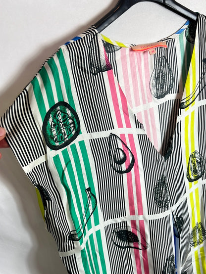 VILAGALLO. Printed silk dress in colors. Size 40