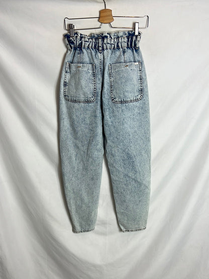 OTRAS. Denim efecto desgastado cintura elástica . T 38