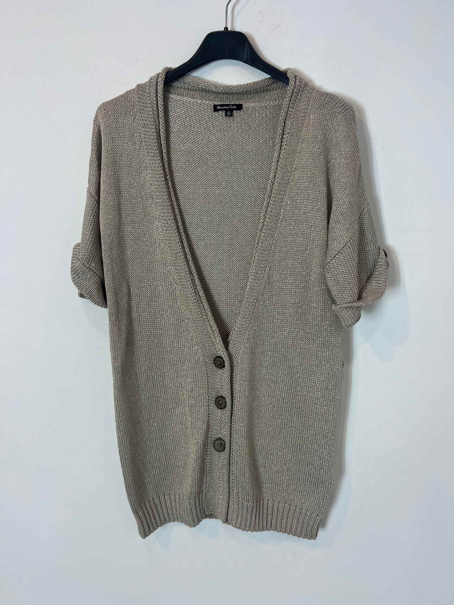 MASSIMO DUTTI. Chaqueta punto beige. T S